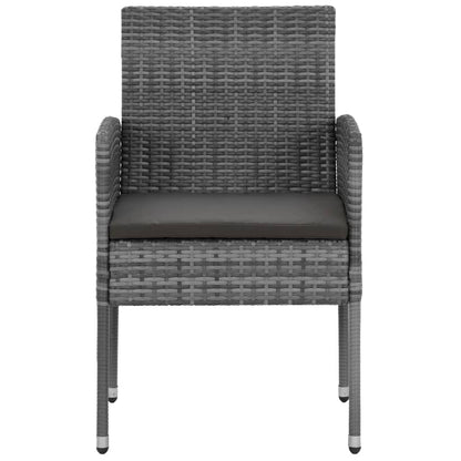 Set da Pranzo per Esterni 7 pz in Polyrattan Grigio | homemem39