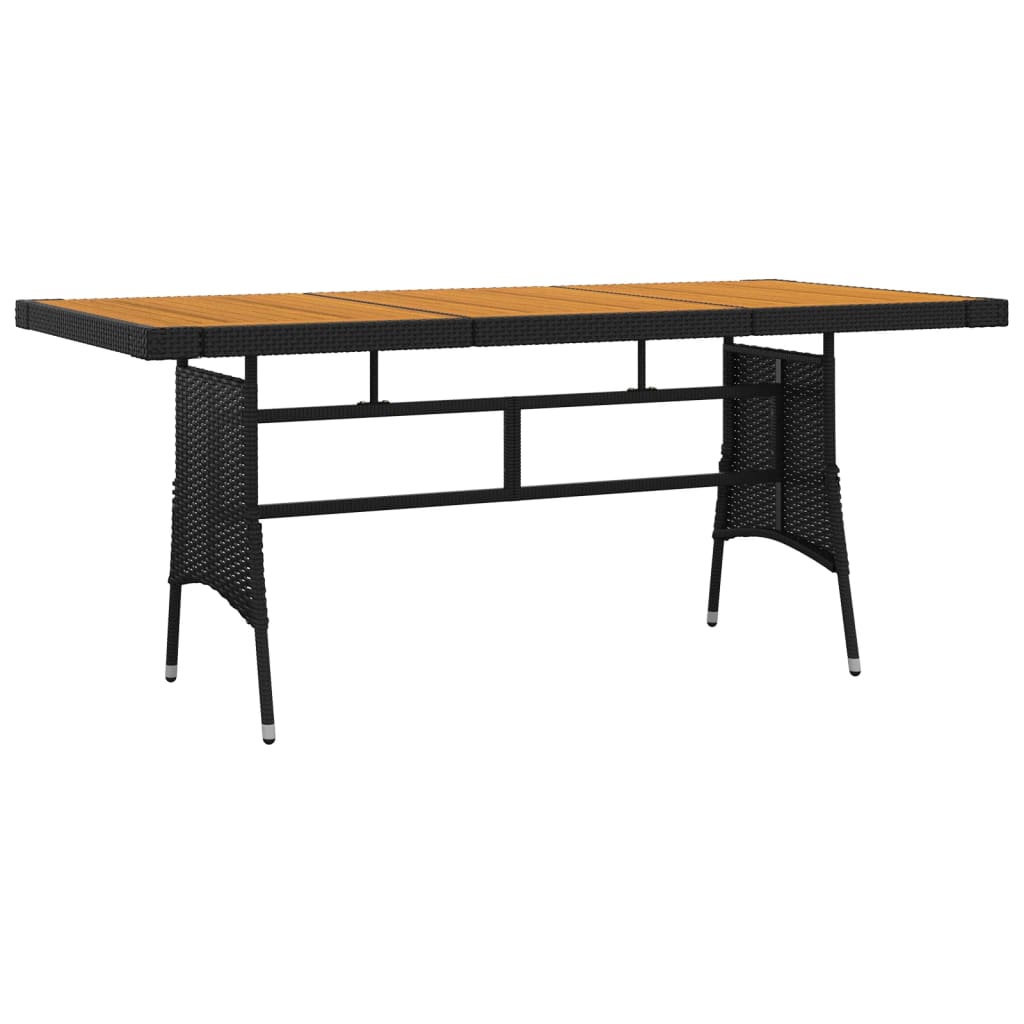 Set da Pranzo per Esterni 7 pz in Polyrattan Nero | homemem39
