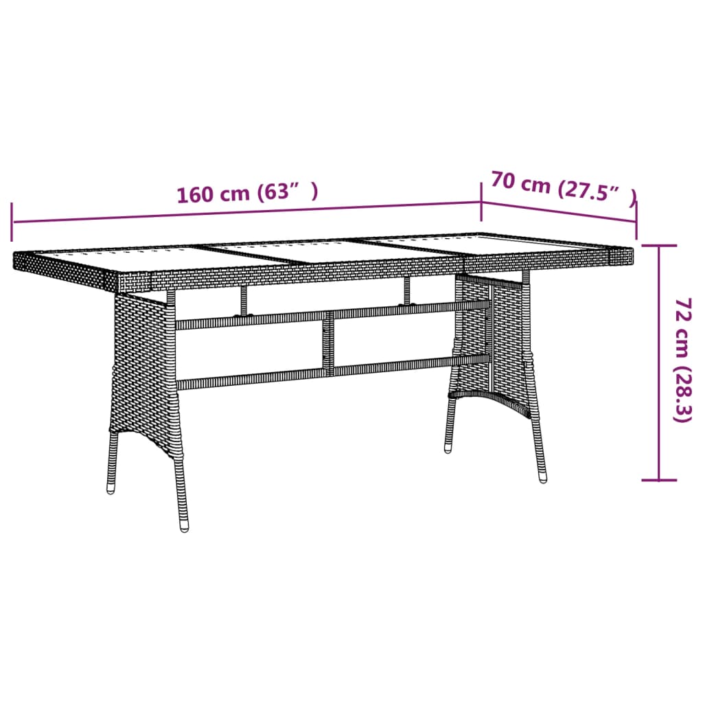 Set da Pranzo per Esterni 9 pz in Polyrattan Nero | homemem39