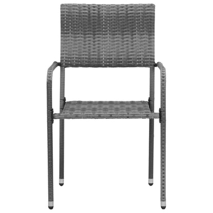Set da Pranzo per Esterni 9 pz in Polyrattan Grigio - homemem39