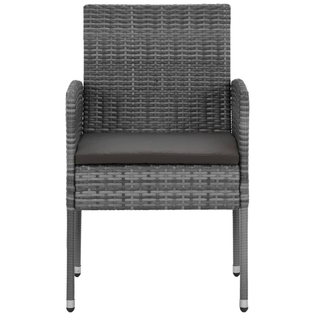 Set da Pranzo per Esterni 7 pz in Polyrattan Grigio | homemem39