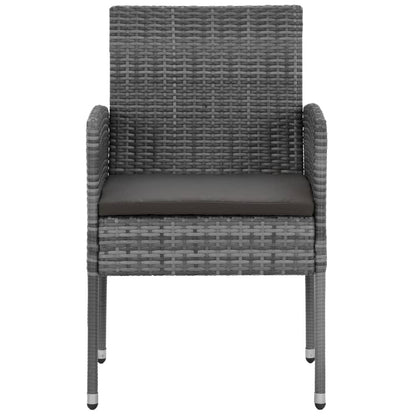 Set da Pranzo per Esterni 9 pz in Polyrattan Grigio | homemem39