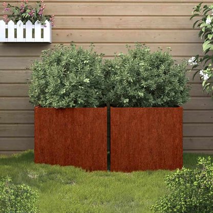 Fioriere 2 pz 42x40x39 cm Acciaio Corten