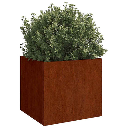 Fioriere 2 pz 49x47x46 cm Acciaio Corten