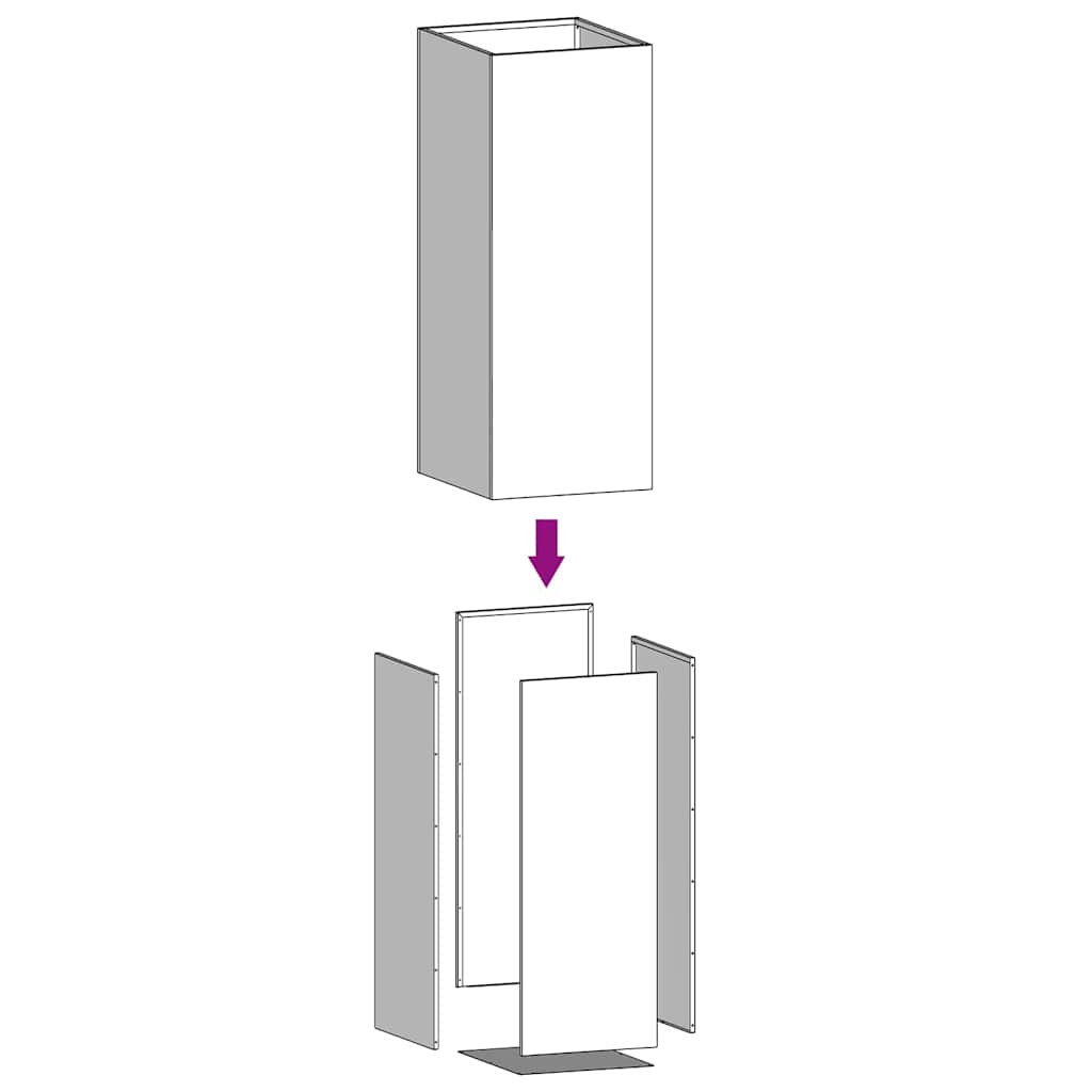 Fioriera 32x29x75 cm in Acciaio Corten