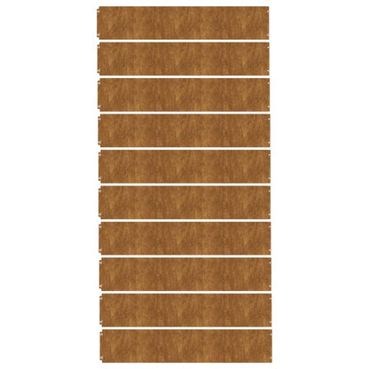 Bordure per Prato 10 pz 20x103 cm Flessibili in Acciaio Corten