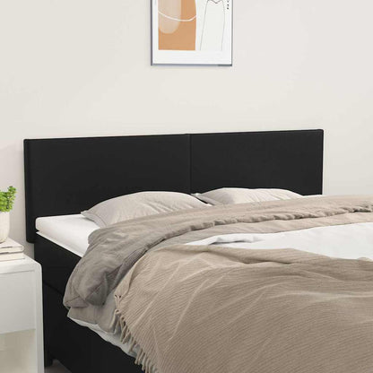 Testiera Nera 144x5x78/88 cm in Similpelle | homemem39