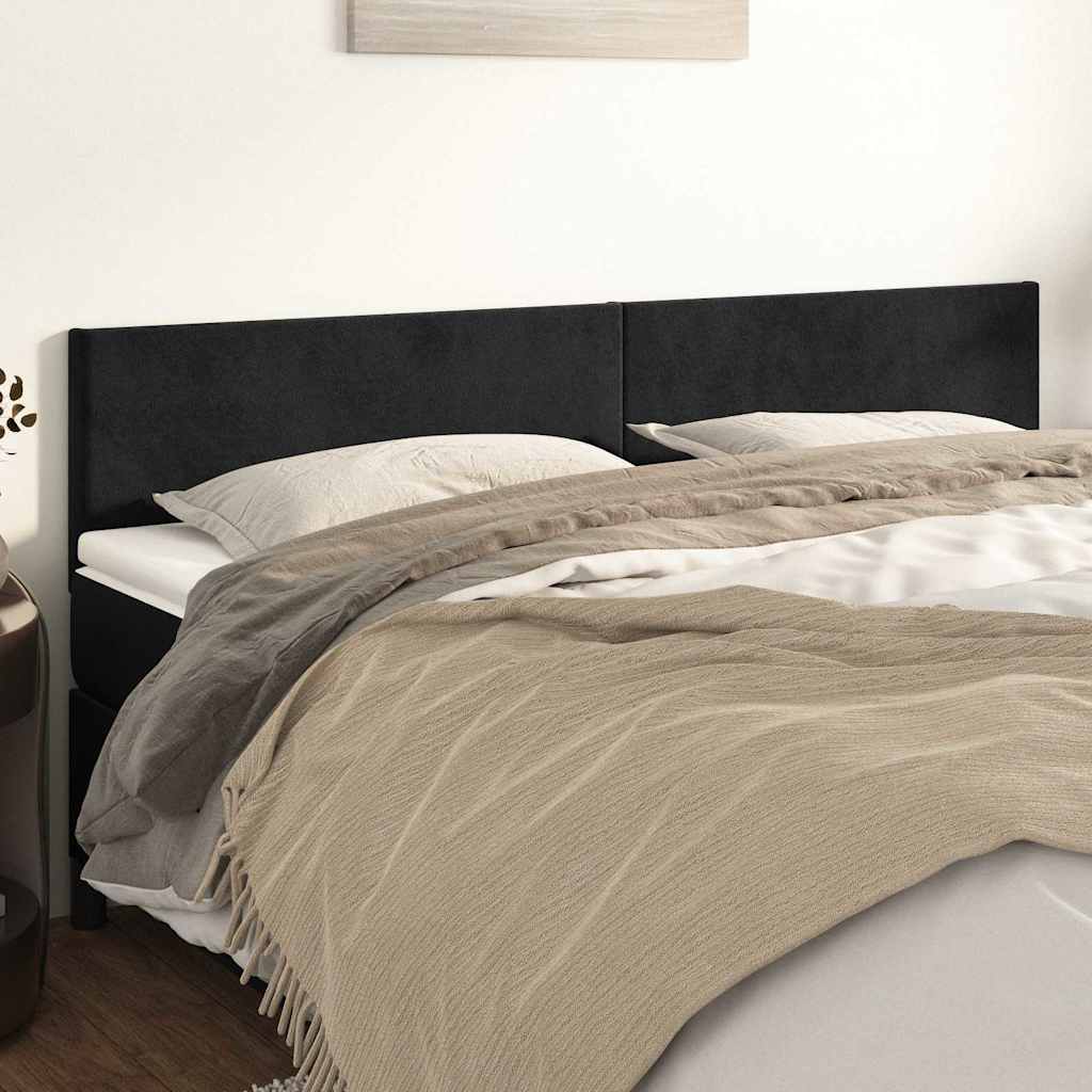 Testiera Nera 160x5x78/88 cm in Velluto | homemem39