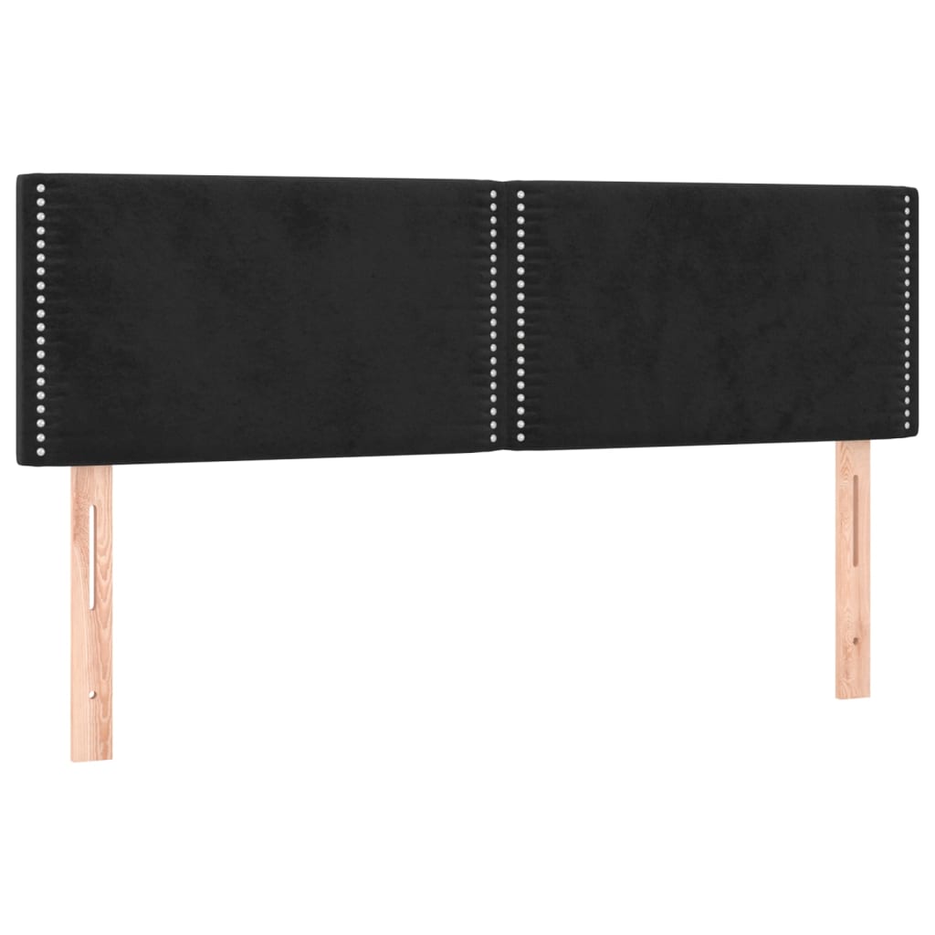 Testiera Nera 144x5x78/88 cm in Velluto | homemem39