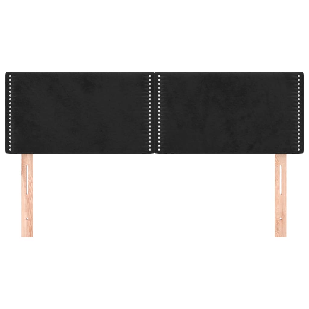 Testiera Nera 144x5x78/88 cm in Velluto | homemem39