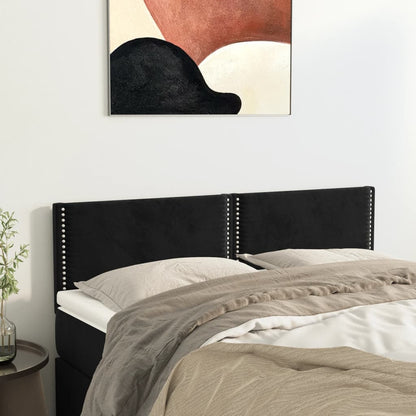 Testiera Nera 144x5x78/88 cm in Velluto | homemem39