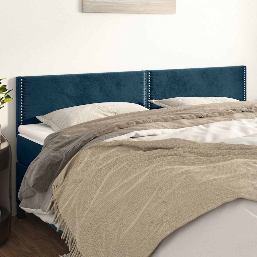 Testiera Blu Scuro 160x5x78/88 cm in Velluto | homemem39