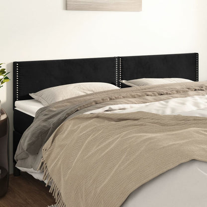 Testiera Nera 180x5x78/88 cm in Velluto