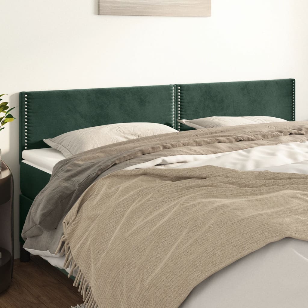 Testiere 2 pz Verde Scuro 100x5x78/88 cm in Velluto - homemem39