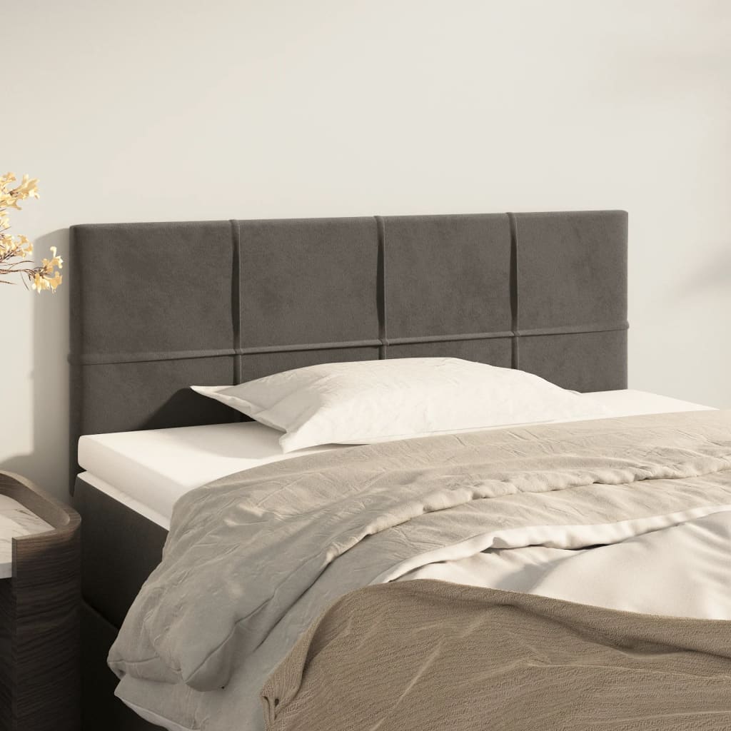 Testiera Grigio Scuro 90x5x78/88 cm in Velluto | homemem39