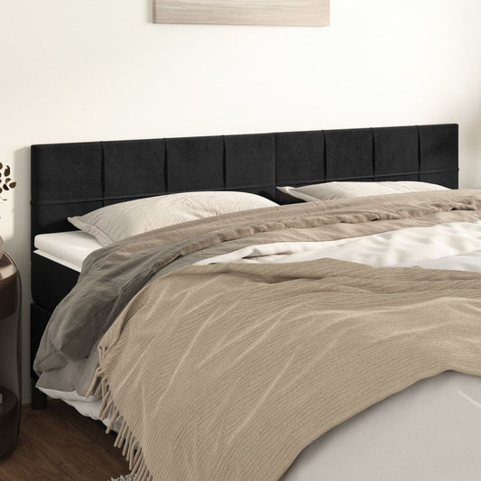 Testiera Nera 160x5x78/88 cm in Velluto | homemem39