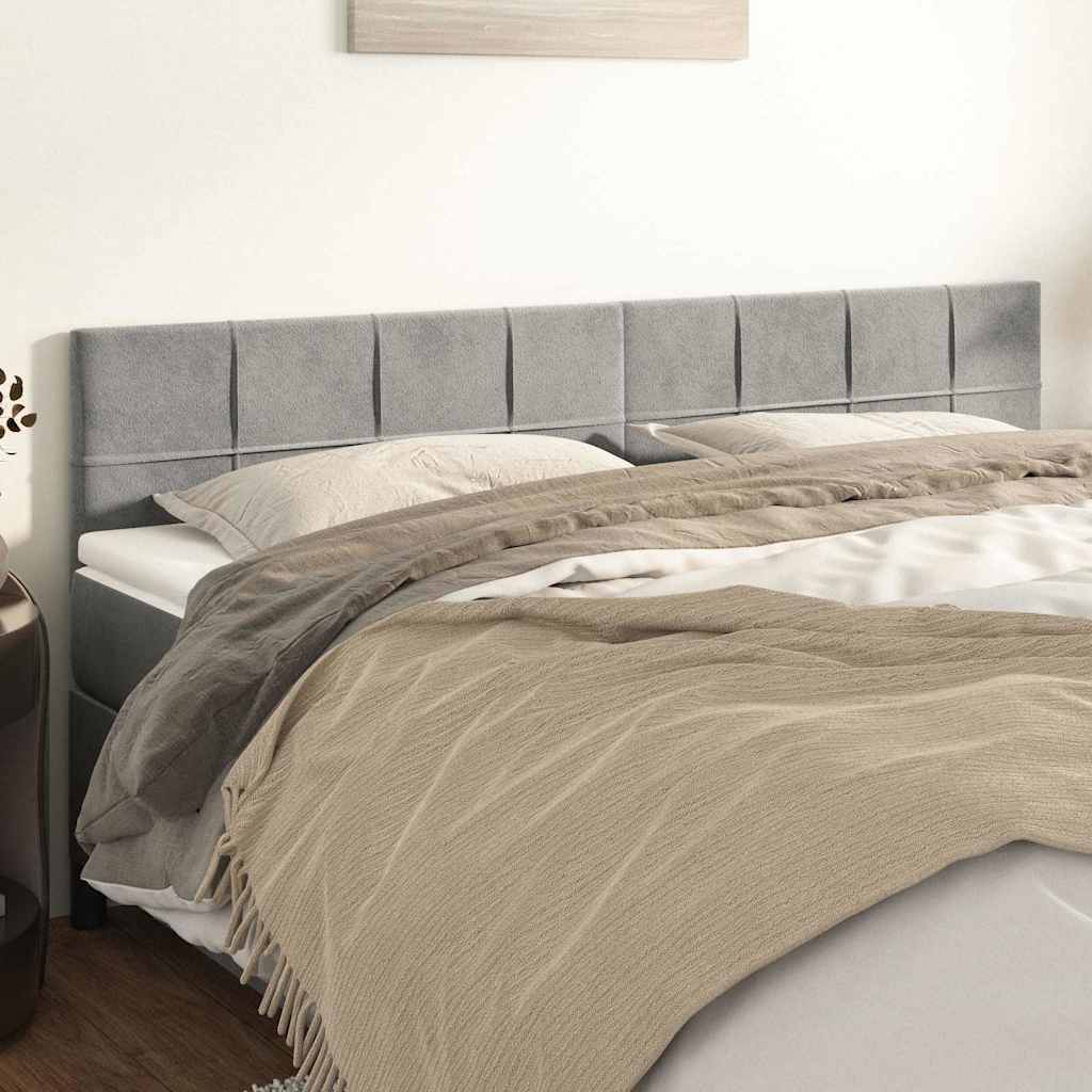 Testiera Grigio Chiaro 180x5x78/88 cm in Velluto | homemem39