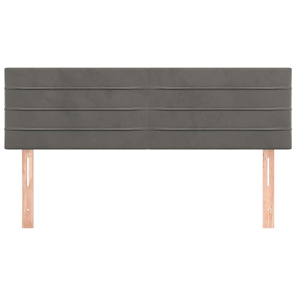 Testiera Grigio Scuro 144x5x78/88 cm in Velluto | homemem39