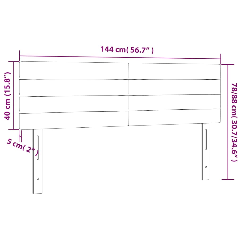 Testiera Blu Scuro 144x5x78/88 cm in Velluto | homemem39