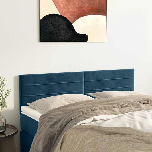 Testiera Blu Scuro 144x5x78/88 cm in Velluto | homemem39