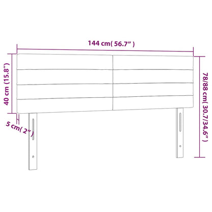 Testiera Rosa 144x5x78/88 cm in Velluto | homemem39