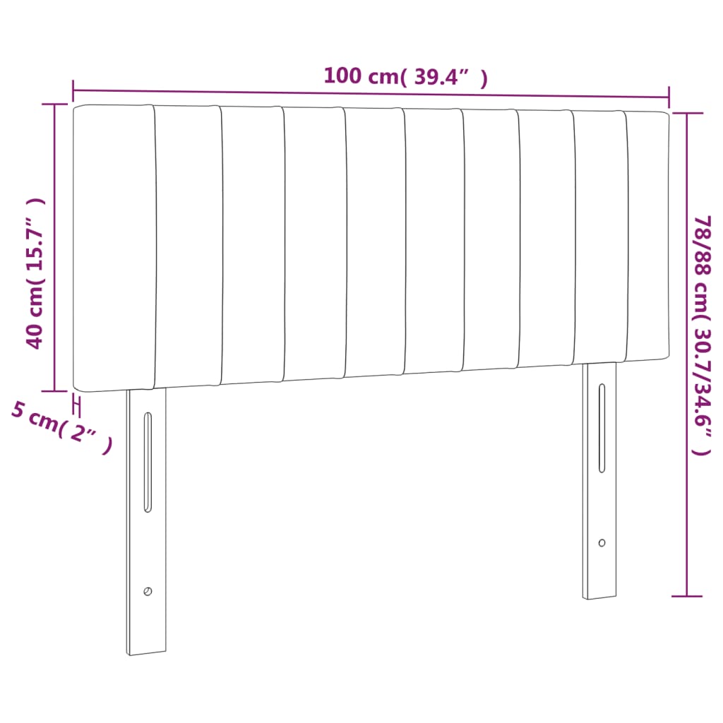 Testiera Rosa 100x5x78/88 cm in Velluto | homemem39