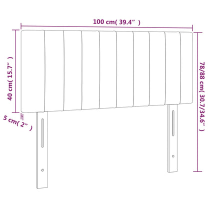 Testiera Rosa 100x5x78/88 cm in Velluto | homemem39