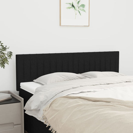 Testiera Nera 144x5x78/88 cm in Tessuto | homemem39