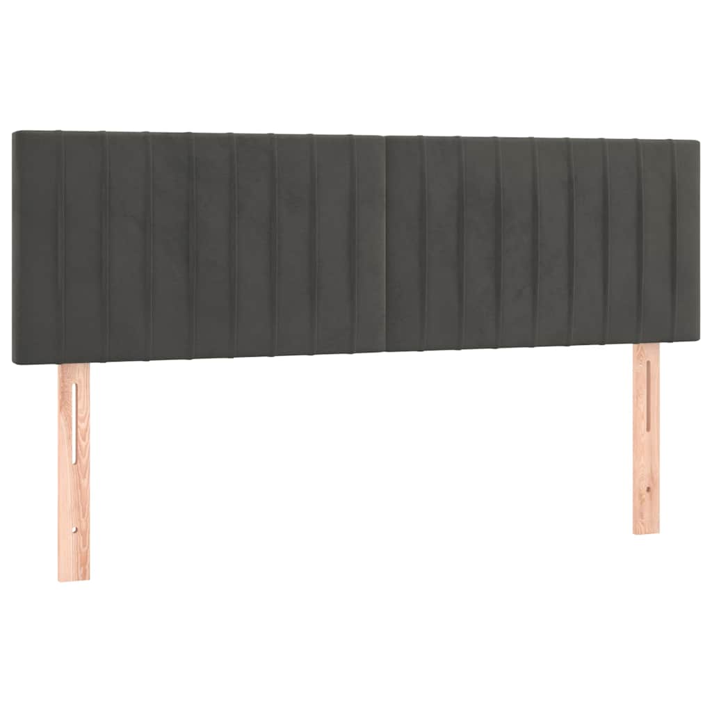 Testiera Grigio Scuro 144x5x78/88 cm in Velluto | homemem39