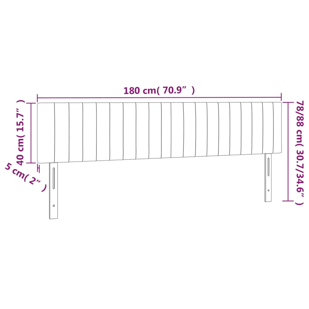 Testiera Nera 180x5x78/88 cm in Tessuto | homemem39