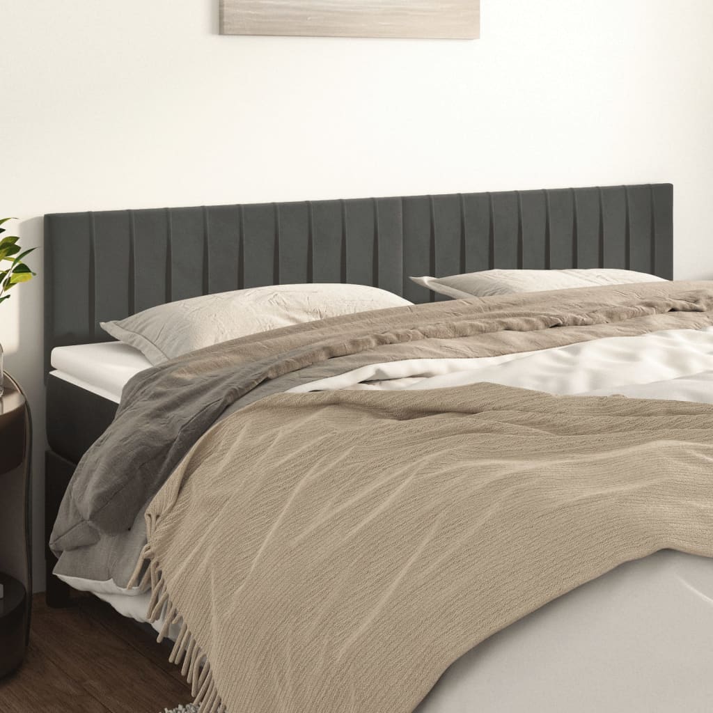 Testiera Grigio Scuro 180x5x78/88 cm in Velluto | homemem39