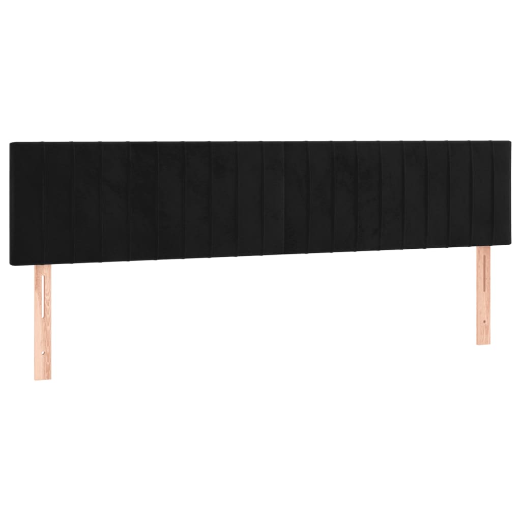 Testiera Nera 180x5x78/88 cm in Velluto
