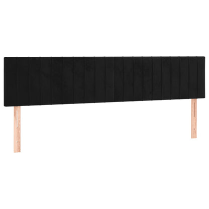 Testiera Nera 180x5x78/88 cm in Velluto