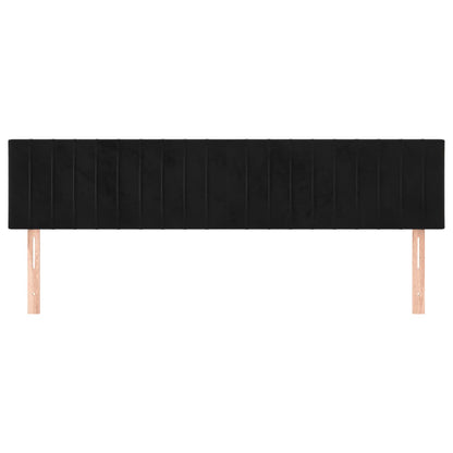 Testiera Nera 180x5x78/88 cm in Velluto