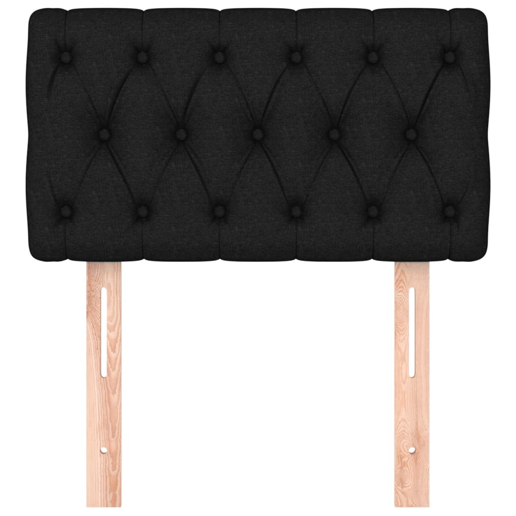 Testiera Nera 80 x 7 x 78/88 cm in Tessuto - homemem39