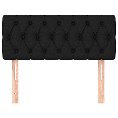 Testiera Nera 90 x 7 x 78/88 cm in Tessuto - homemem39