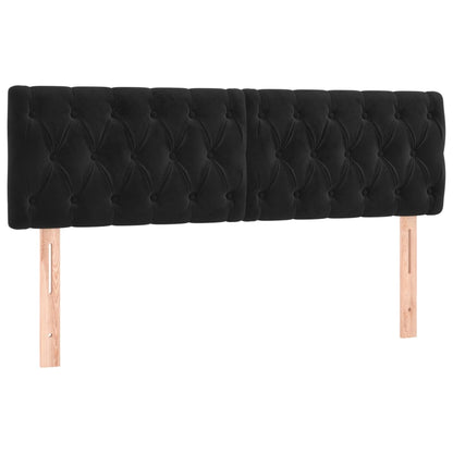 Testiera Nera 144x7x78/88 cm in Velluto | homemem39