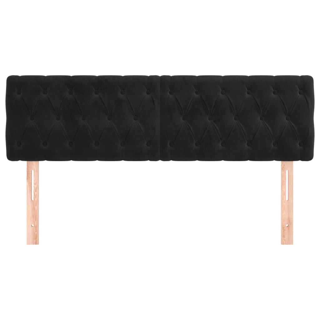 Testiera Nera 144x7x78/88 cm in Velluto | homemem39