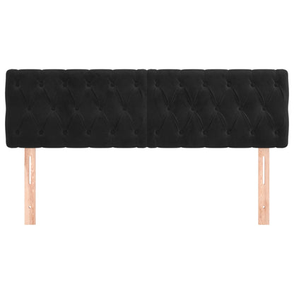 Testiera Nera 144x7x78/88 cm in Velluto | homemem39
