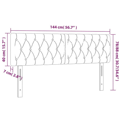 Testiera Nera 144x7x78/88 cm in Velluto | homemem39