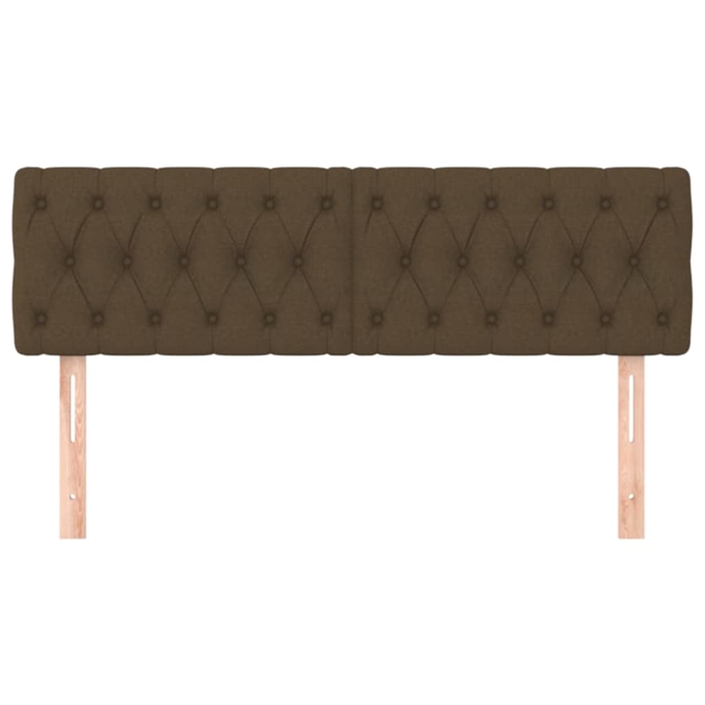 Testiera 2 pz Marrone Scuro 80 x 7 x 78/88 cm in Tessuto - homemem39