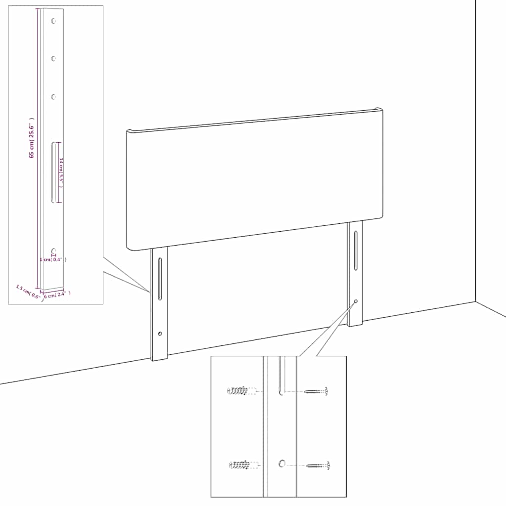 Testiera 2 pz Verde scuro 90 x 7 x 78/88 cm in Velluto