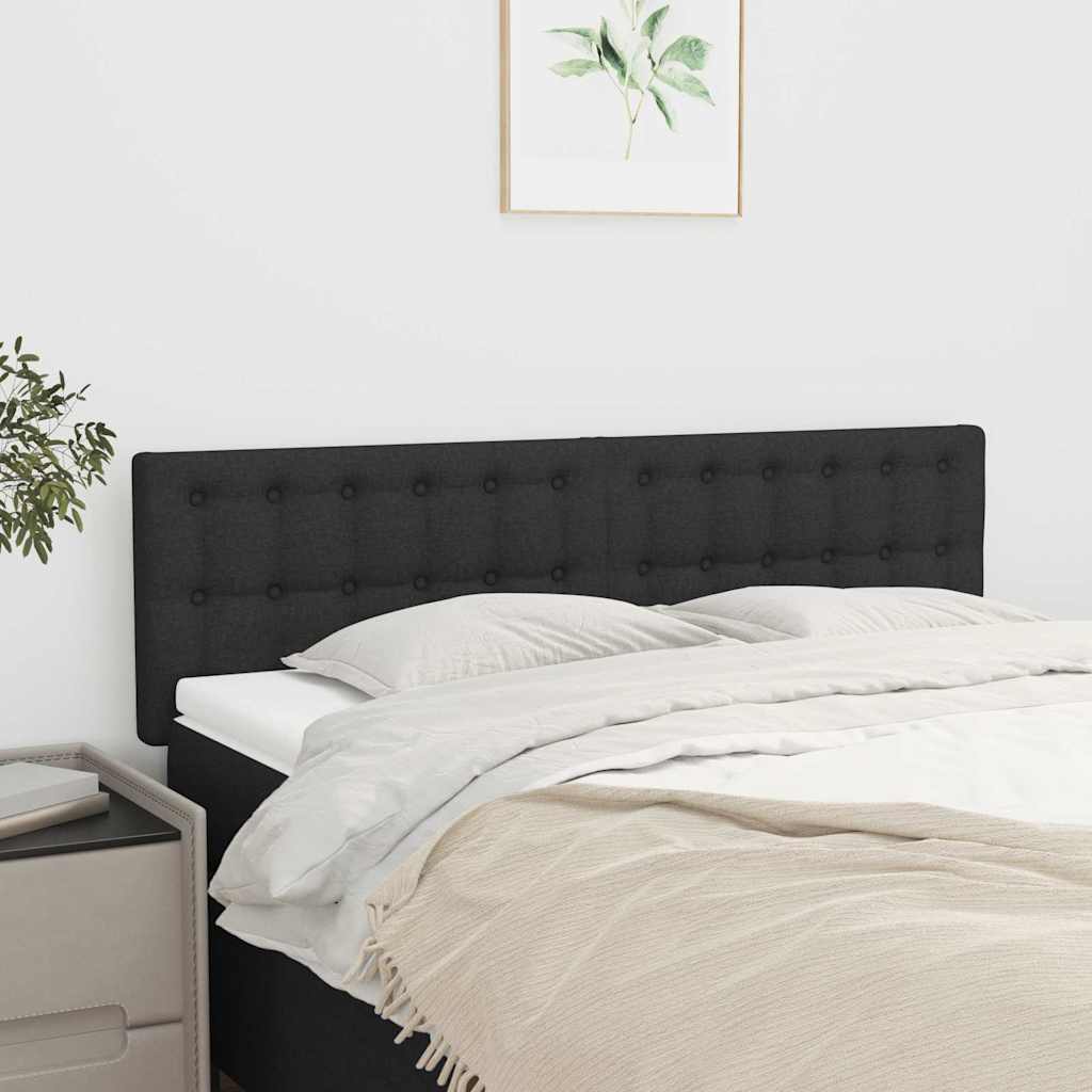 Testiera Nera 144x5x78/88 cm in Tessuto | homemem39