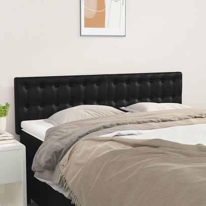 Testiera Nera 144x5x78/88 cm in Similpelle | homemem39