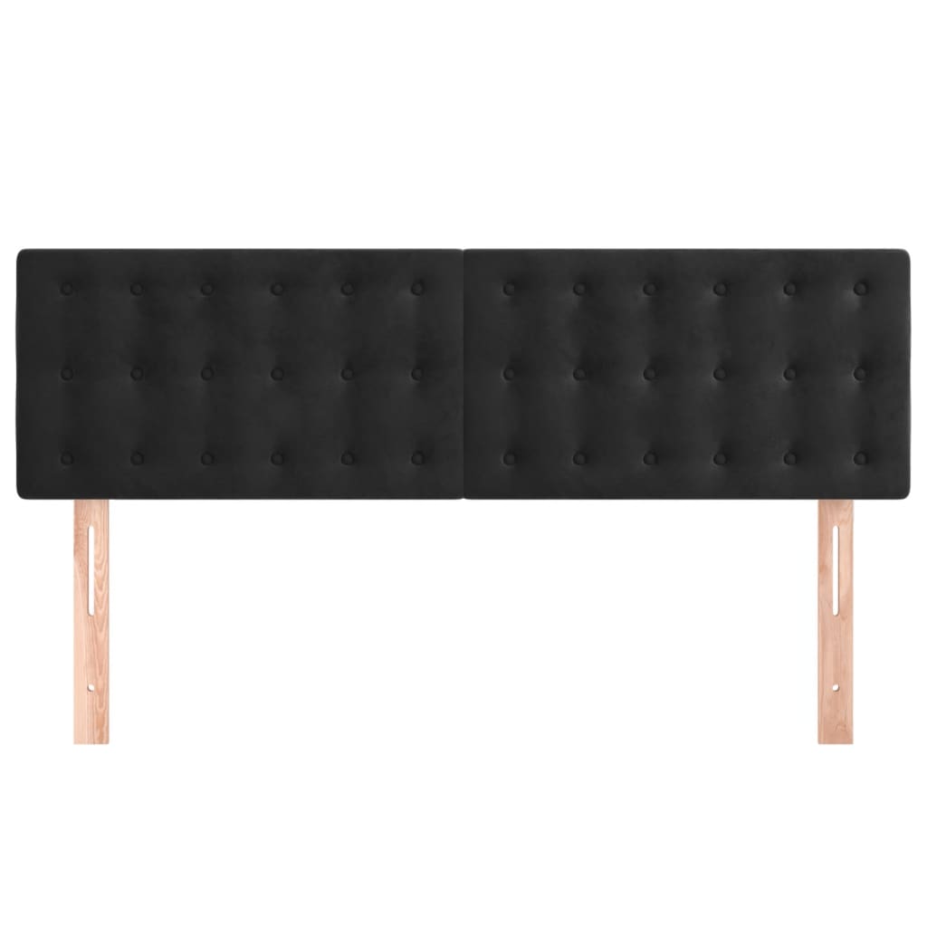 Testiera Nera 144x5x78/88 cm in Velluto | homemem39