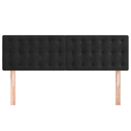 Testiera Nera 144x5x78/88 cm in Velluto | homemem39