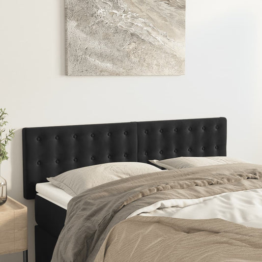 Testiera Nera 144x5x78/88 cm in Velluto | homemem39