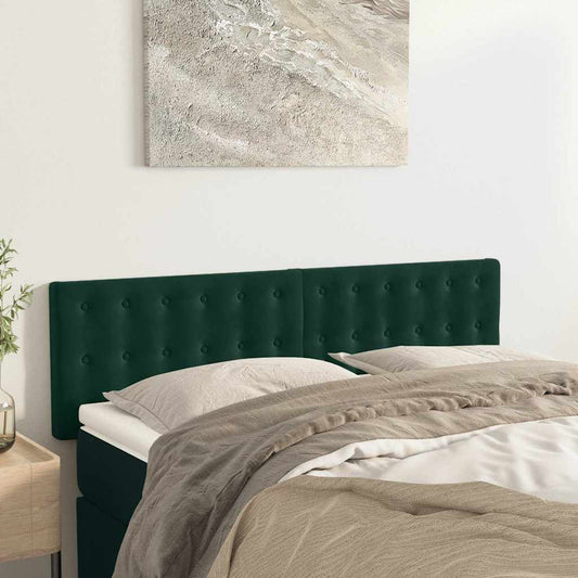 Testiera Verde Scuro 144x5x78/88 cm in Velluto | homemem39