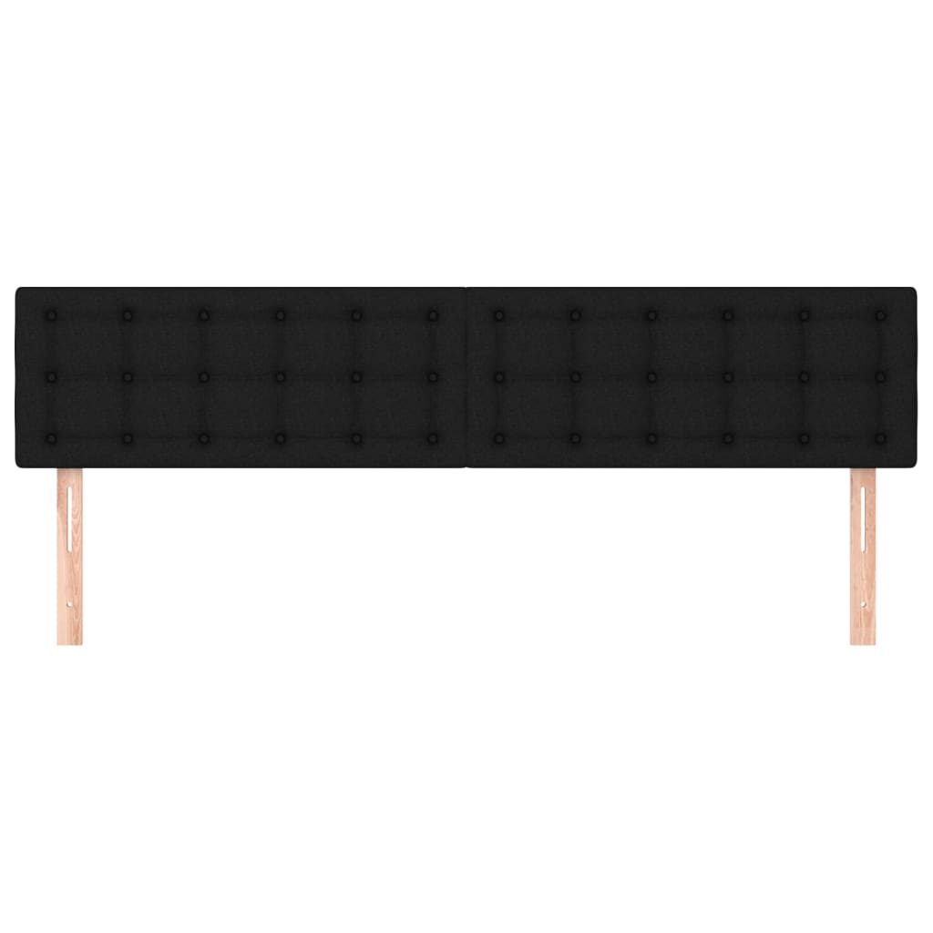 Testiera 2 pz Nera 80x5x78/88 cm in Tessuto - homemem39