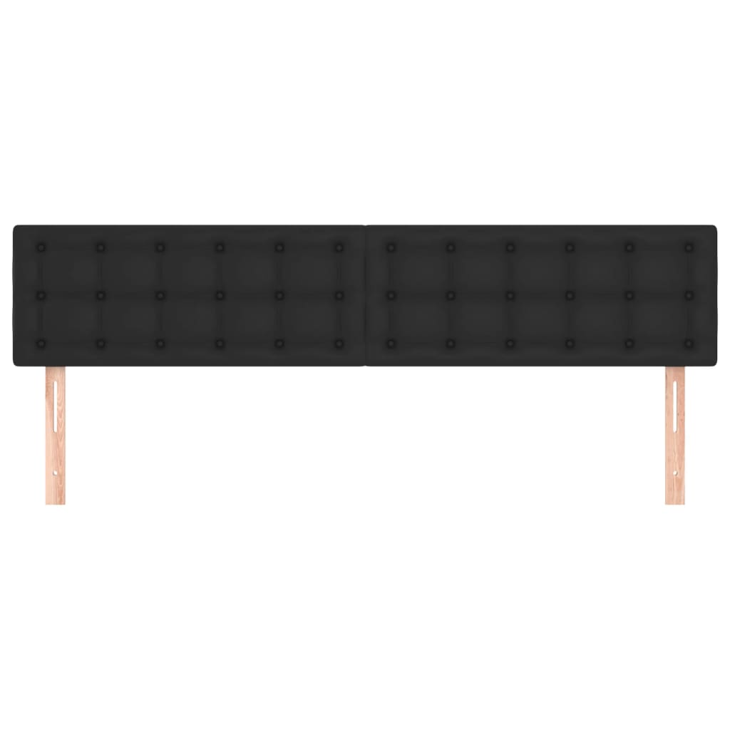 Testiera 2 pz Nera 80x5x78/88 cm in Similpelle - homemem39